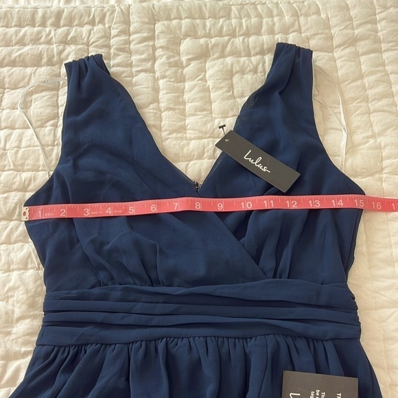 NWT Lulus Thoughts of Hue Navy Blue Surplice Maxi Dress XS - Picture 9 of 17